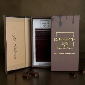   Chocolate Collection – 18 soros Prémium "BARNA" műszempilla kollekció,  C /  5-12 mm mix /  0.07