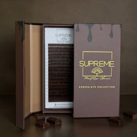   Chocolate Collection – 18 soros Prémium "BARNA" műszempilla kollekció,  C /  5-12 mm mix /  0.07